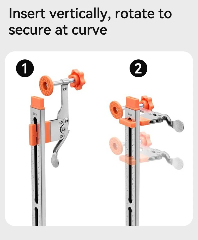 Instruction d'insertion verticale et de rotation pour la fixation